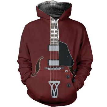 Street Style Red Strings Pattern Music Hoodie