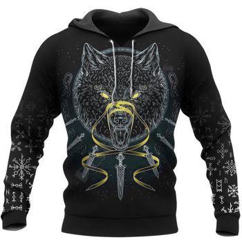 Generous And Beautiful Black Lion Pattern Tattoo Hoodie
