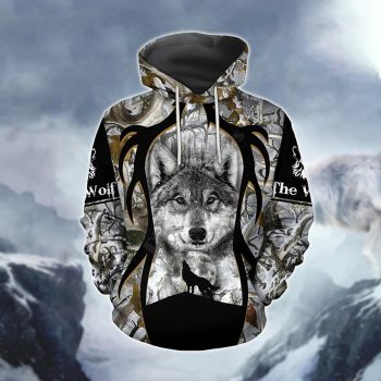 Gorgeous Grey Wolf Pattern Animals Hoodie
