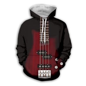 Loose And Gorgeous Red Strings Pattern Music Hoodie