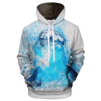 Blue Bubbles Dolphin 3D Sweatshirt Hoodie Pullover