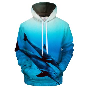Two Dolphin 3D Sweatshirt Hoodie Pullover