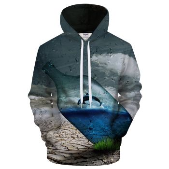 Dolphin In A Bottle 3D Sweatshirt Hoodie Pullover