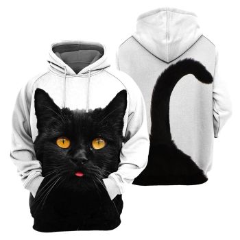 Precious Black Cat Pattern Animals Hoodie