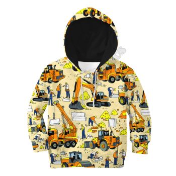 Gorgeous White Yellow Tractor Pattern Car Hoodie