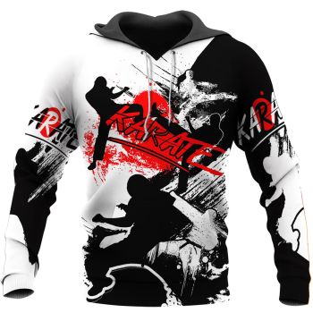 Fashion Black White Fist Pattern Tattoo Hoodie