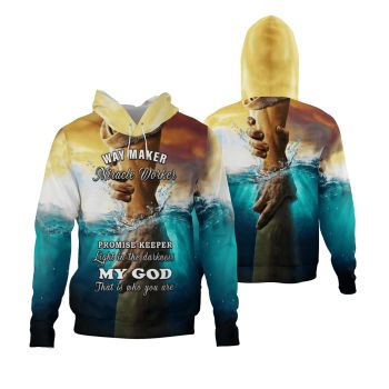  Popular Colorful Finger Alphabet Pattern Jesus Hoodie