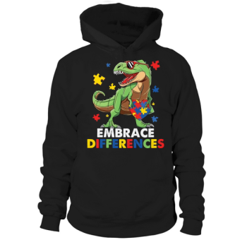 Embrace Differences Dinosaur Puzzle Hoodies