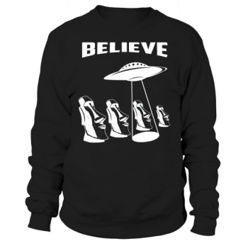 Happy Easter Day Funny Easter Island Heads Moai Statues Alien T- Black Youth B06Y55BZG Sweatshirt