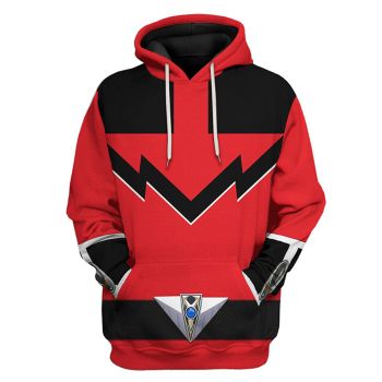Loose Red Totem Pattern Armor Hoodie