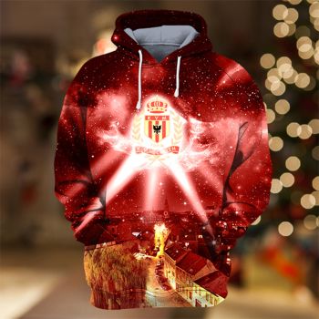 Street Red Lighting Pattern Lighting Hoodie