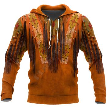 Gorgeous Brown Tassels Pattern Indians Hoodie