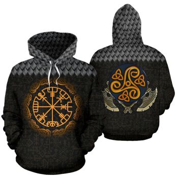 Fashion Black Symbols Pattern Tattoo Hoodie