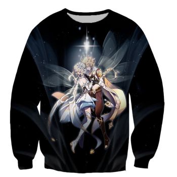 Fashion 3D Printed Genshin Impact Long Sleeves Capless Sweatshirts