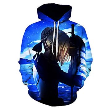 Fate Stay Night Hoodies &#8211; Saber 3D Printed Fashion Hooded Long Sleeve Pullover