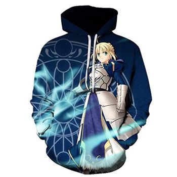 Fate Stay Night Hoodies &#8211; Saber 3D Printed Fashion Hooded Long Sleeve Pullover