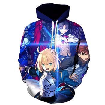 Fate Stay Night Hoodies &#8211; Saber 3D Printed Fashion Hooded Long Sleeve Pullover