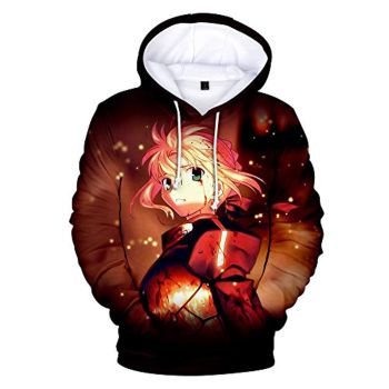 Fate Stay Night Hoodies &#8211; Saber 3D Printed Fashion Hooded Long Sleeve Pullover