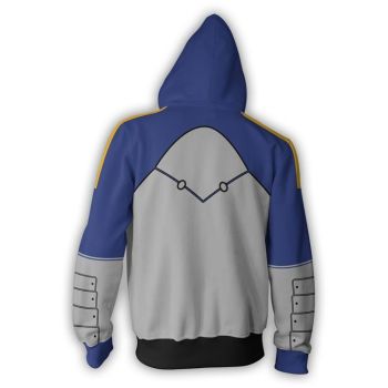 Fate Stay Night Saber Hoodies &#8211; Zip Up Grey Hoodie