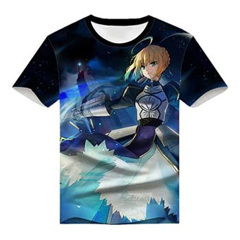 Fate Zero Fate/Stay Night Hoodies &#8211; 3D Printed Anime T-Shirt Funny Short Sleeve Tee Tops