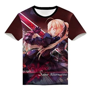 Fate Zero Fate/Stay Night Hoodies &#8211; 3D Printed Anime T-Shirt Funny Short Sleeve Tee Tops