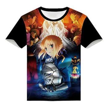 Fate Zero Fate/Stay Night Hoodies &#8211; 3D Printed Anime T-Shirt Funny Short Sleeve Tee Tops