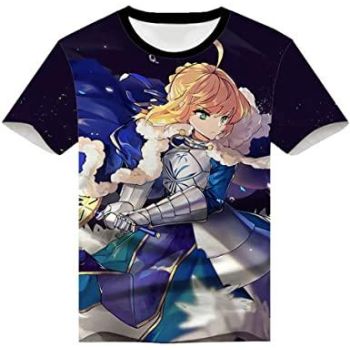 Fate Zero Fate/Stay Night Hoodies &#8211; 3D Printed Anime T-Shirt Funny Short Sleeve Tee Tops