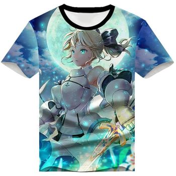 Fate Zero Fate/Stay Night Hoodies &#8211; 3D Printed Anime T-Shirt Funny Short Sleeve Tee Tops