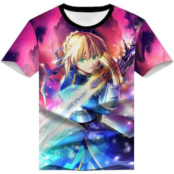 Fate Zero Fate/Stay Night Hoodies &#8211; 3D Printed Anime T-Shirt Funny Short Sleeve Tee Tops