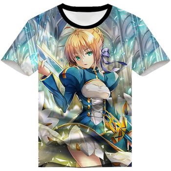 Fate Zero Fate/Stay Night Hoodies &#8211; 3D Printed Anime T-Shirt Funny Short Sleeve Tee Tops