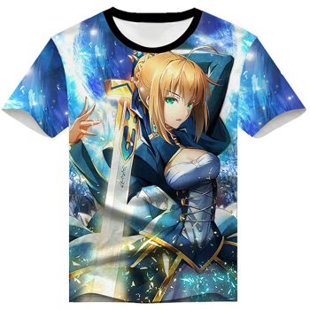 Fate Zero Fate/Stay Night Hoodies &#8211; 3D Printed Anime T-Shirt Funny Short Sleeve Tee Tops