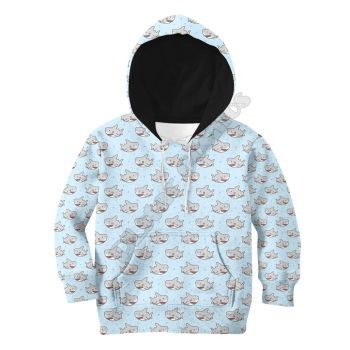 Elegance Blue Fish Pattern Animals Hoodie