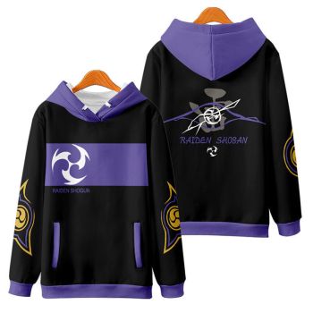 Elegant Genshin Impact Raiden Shogun Anime White Hoodie