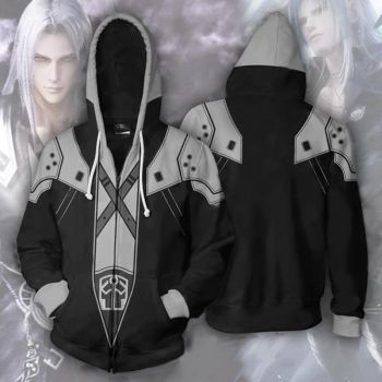 Final Fantasy Hoodies &#8211; Zip Up Sephiroth Hoodie