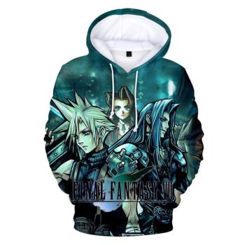 Final Fantasy VII Green 3D Printed Main Figures Hoodies