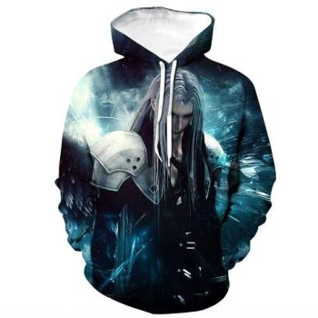 Final Fantasy VII Harajuku Hoodie &#8211; 3D Printed Hip Hop Sweatshirt