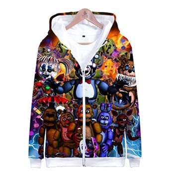 Five Nights at Freddy&#8217;s Hoodies &#8211; FNAF Hooded Zipper Jacket Coat