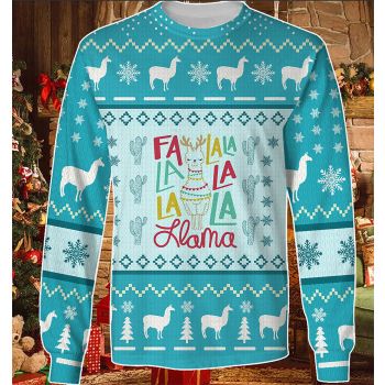 FLa La La Llama Awesome Christmas Ugly Sweater
