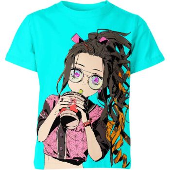 Radiant Blue-Multicolor Nezuko Kamado from Demon Slayer Shirt