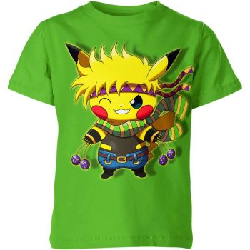 Joestar's Pokémon Adventure - Joseph Joestar Jojo's Bizarre Adventure x Pikachu Shirt in Green