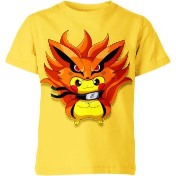 Cheerful and Cute Yellow Kurama x Pikachu From DQS Shirt