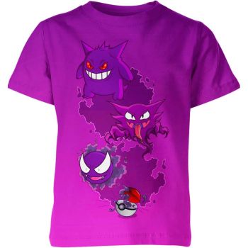 Mysterious Trio Gengar, Haunter, Gastly Purple DQS Shirt