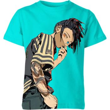 Oceanic Blue-Green Obanai Iguro From Demon Slayer Shirt