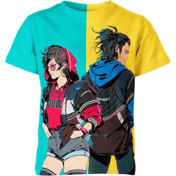 Dynamic Green and Yellow Mikasa Ackerman Eren Yeager Shirt