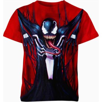 Deadly Rivalry: Red Venom and Carnage Split Face T-Shirt