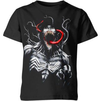 Dark Venom - Venom Face Tie Dye T-Shirt in Deep Black