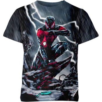 Assembling with Hero: Soft and Stylish Spider-man Man T-Shirt in Black