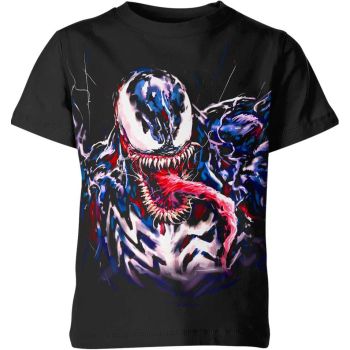 Sketchy Venom - Venom Face Sketch T-Shirt in Deep Black