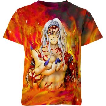 Demon Lord's Aura - Kibutsuji Muzan From Demon Slayer Shirt in Orange