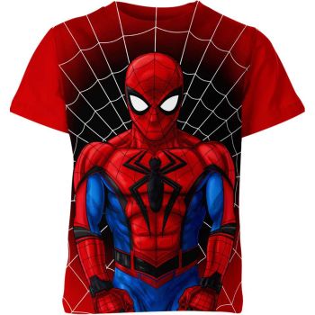 Graffiti Artistry: Trendy and Cozy Spider-man Man T-Shirt in Red